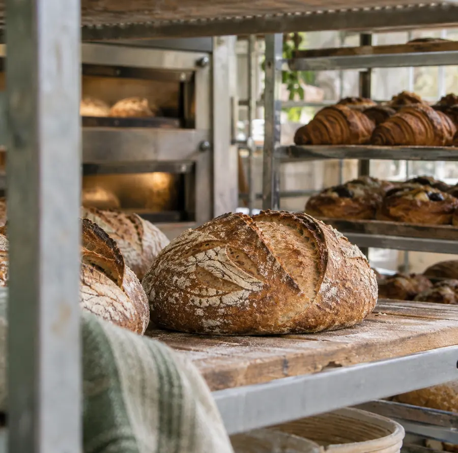 Illustration of bakeries equipment and workspace